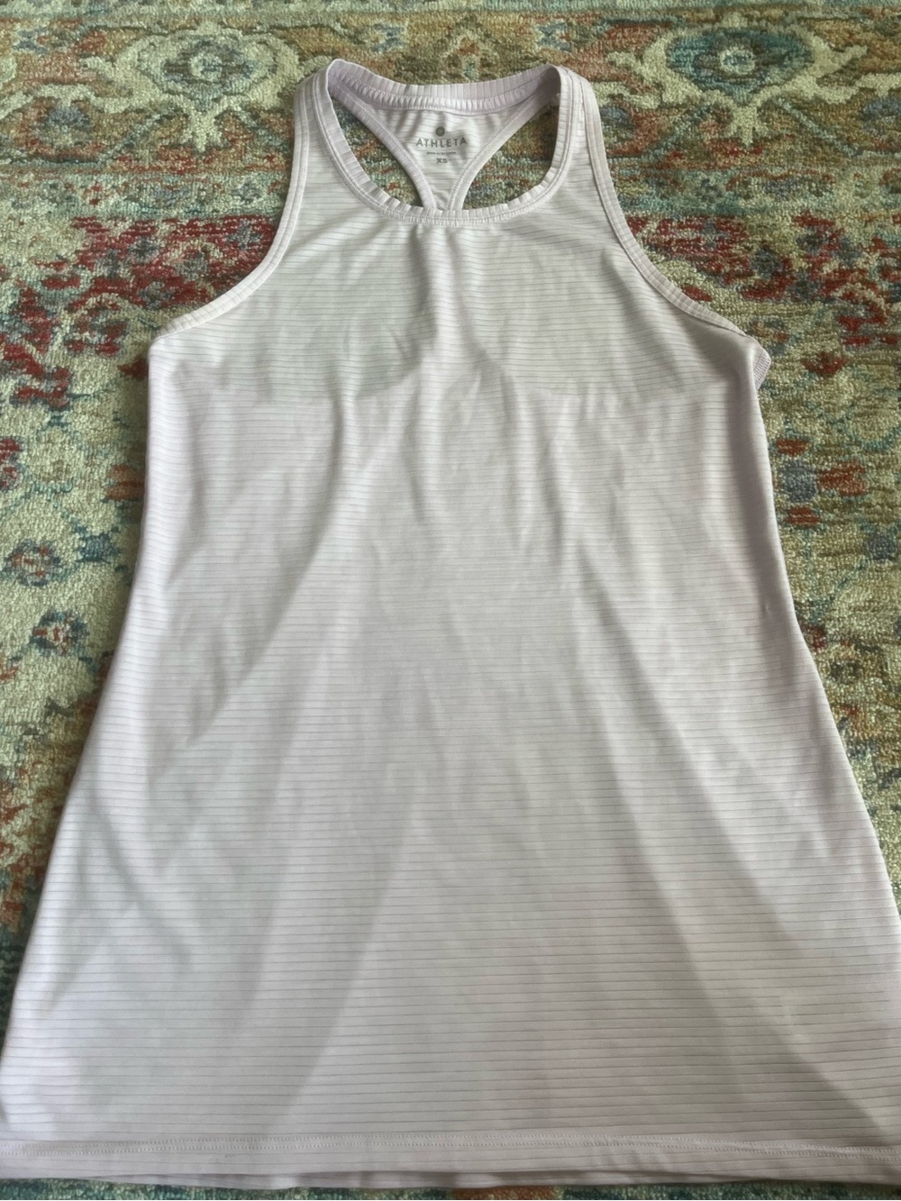 Athleta Lavender Stripe Racerback Tank Top XS